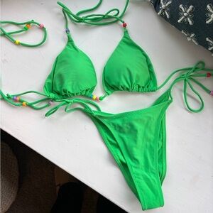 White Fox Boutique Green Bikini Set